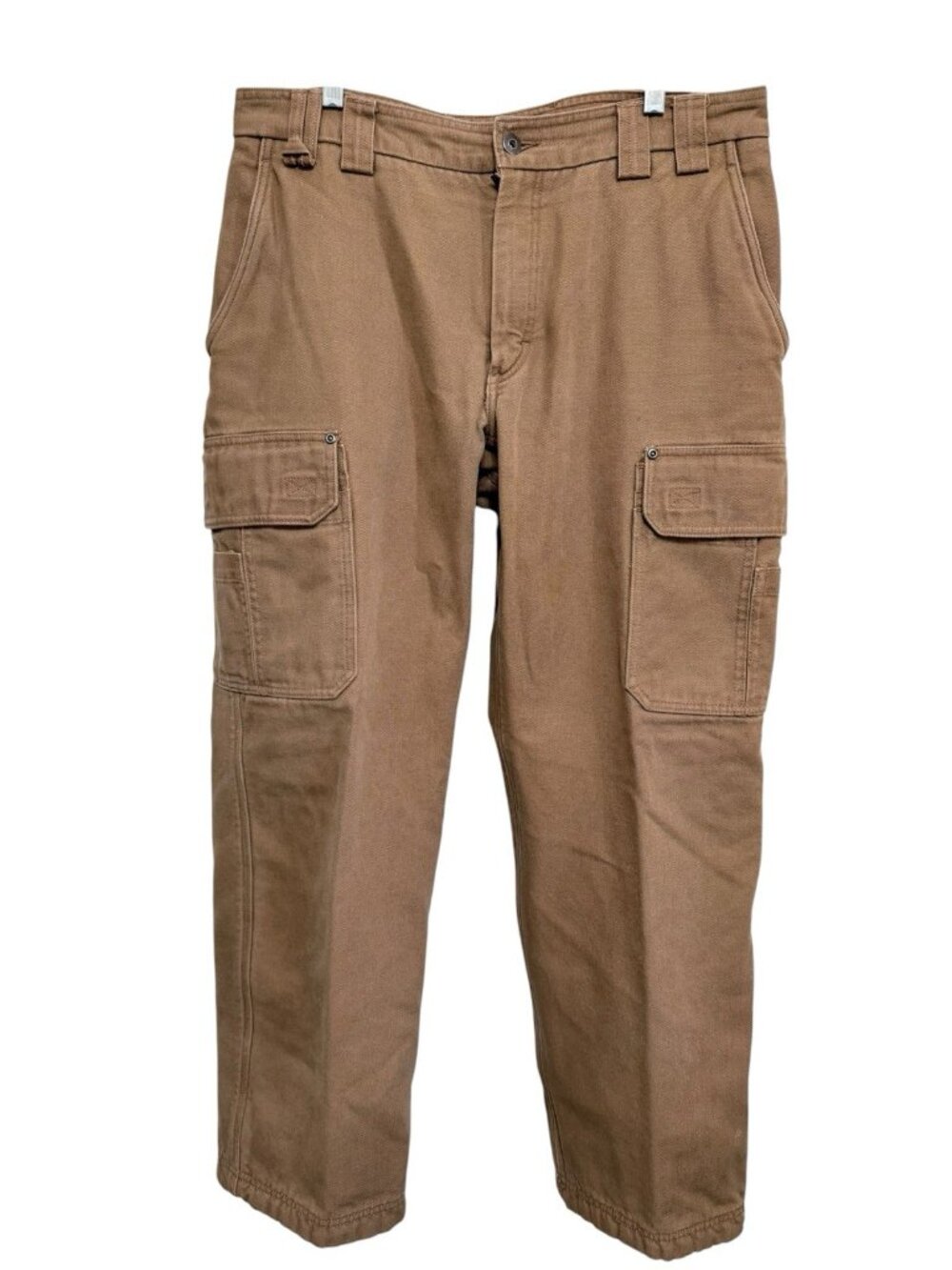 Duluth Trading Co. Men’s Brown Canvas Cargo Lined Pants Straight Leg Size 36